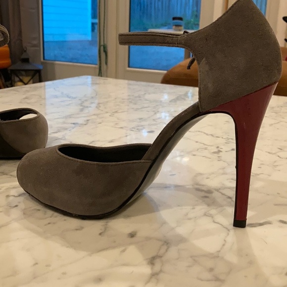 Bebe Jane Peep Toe Ankle Strap Heels - Picture 4 of 5